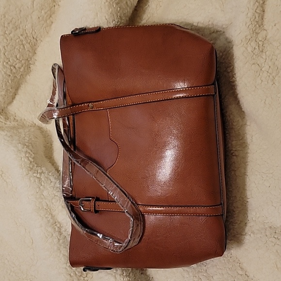 NWT Large Leather Shoulder Tote Bag - Picture 2 of 8